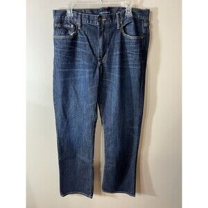 Lucky Brand 181 Relaxed Straight Authentic Denim Jeans Dark Wash Men's 34/32